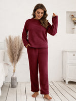 Ivy Lane Teddy Long Sleeve Top and Pants Lounge Set - Ladyez