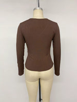 Metal Buckle Detail Surplice T-Shirt