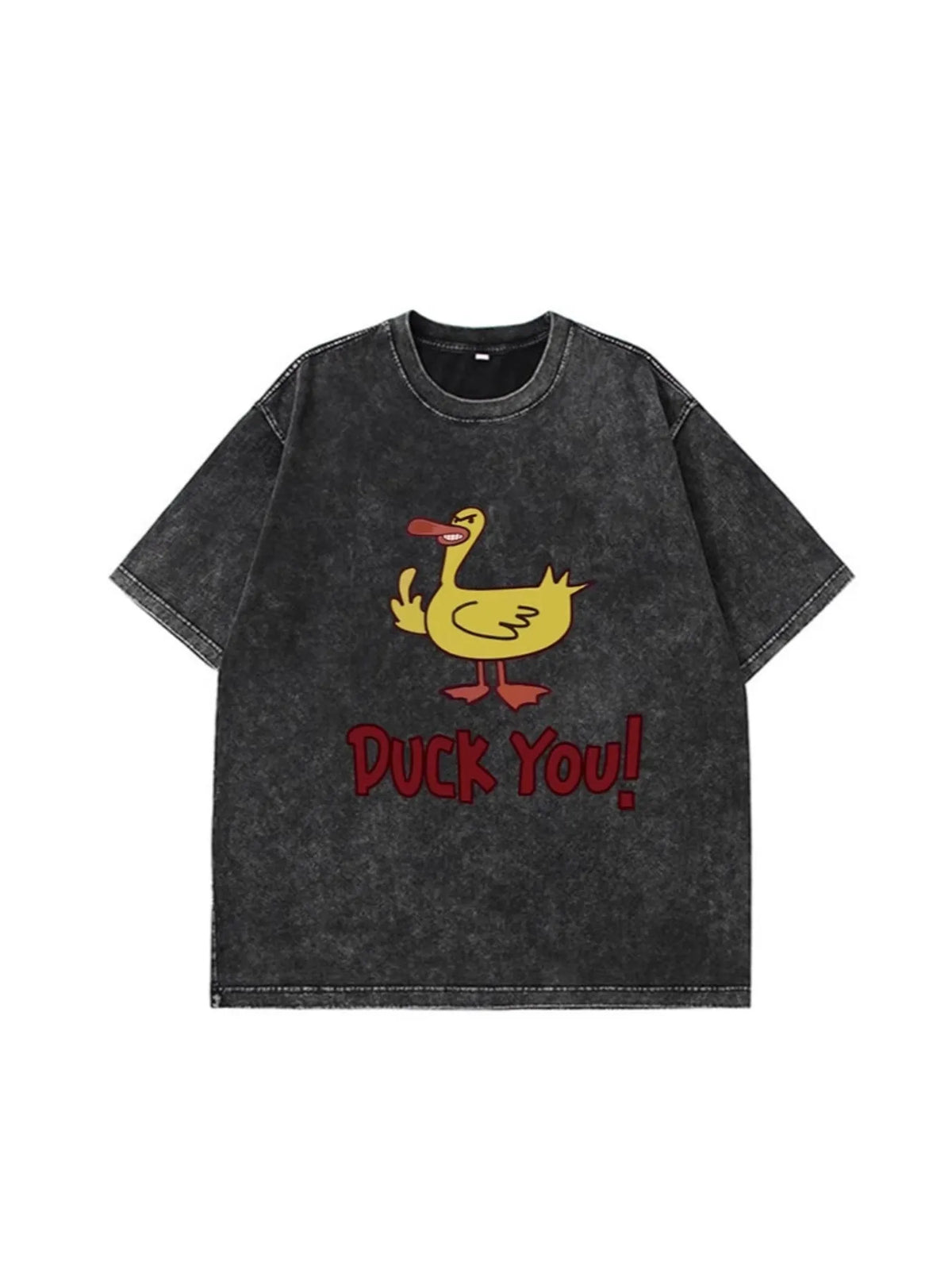 Duck Graphic Oversized Round Neck T-Shirt