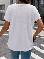 Textured Short Sleeve Blouse