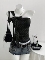 Polka Dot One-Shoulder Cami