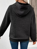 Textured Floral Quilted Hoodie