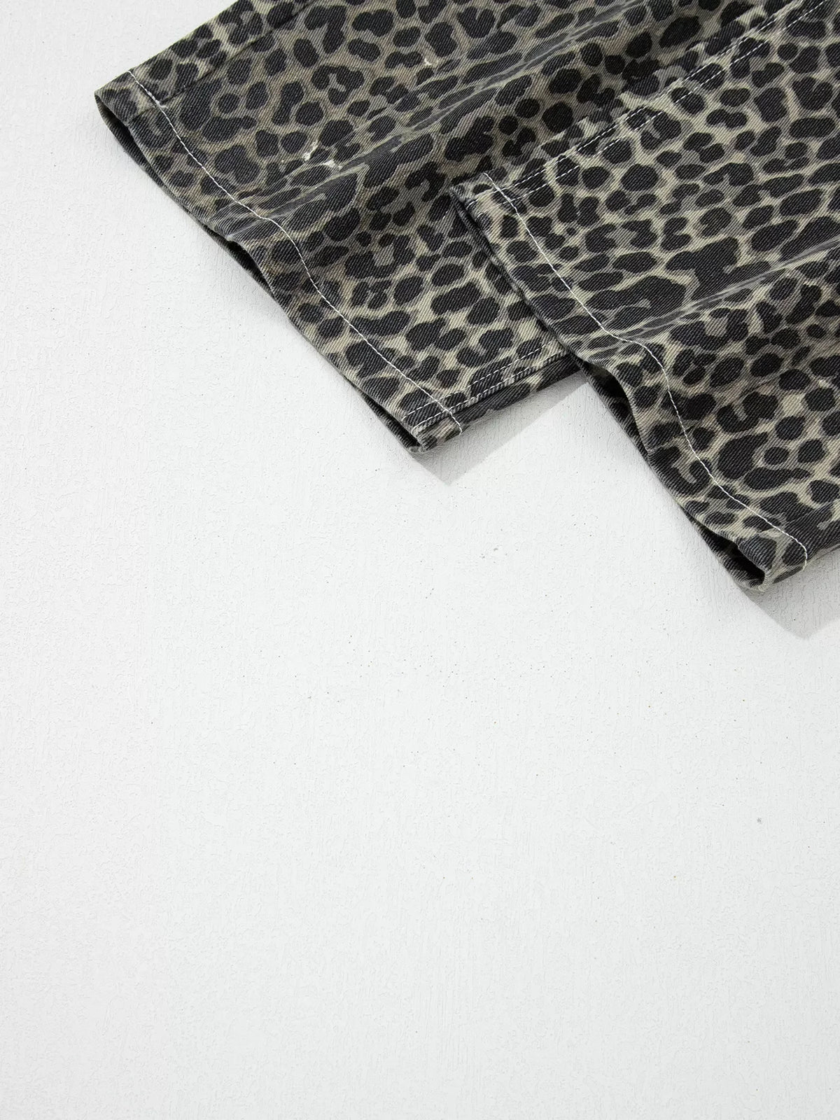 Leopard Print High Waist Barrel Jeans