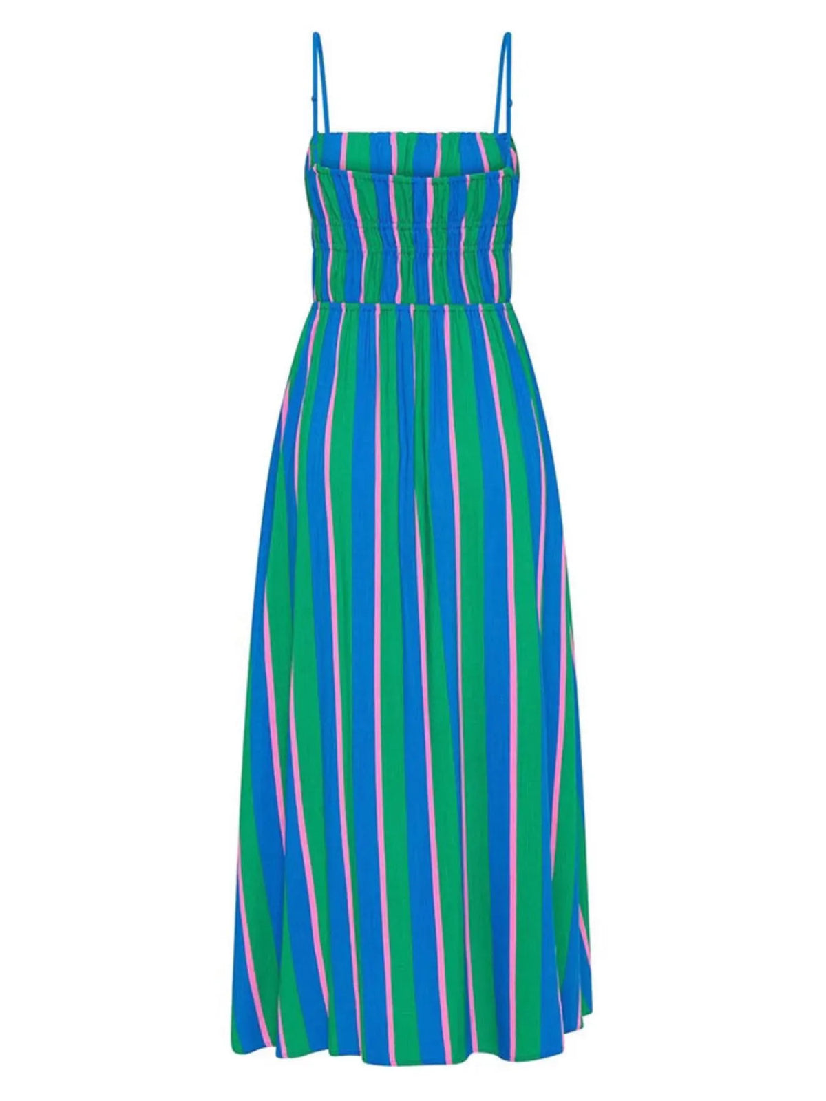 Striped Spaghetti Strap Summer Maxi Dress - Ladyez