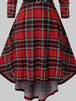 Fuzzy Trim Long Sleeve Christmas Dress