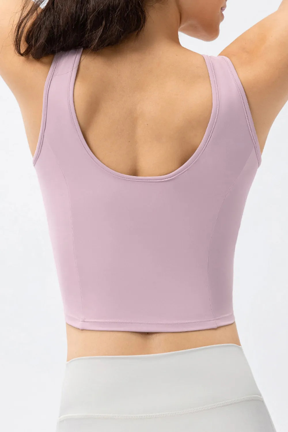 Round Neck Wide Strap Active Tank - Ladyez