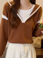 Contrast Trim Hooded Sweater