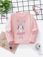 Children's Bunny Ballerina Graphic Long Sleeve T-Shirt