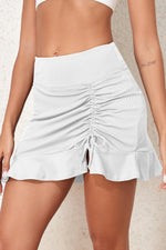 Ruched Elastic Waist Swim Skirt - Ladyez