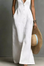 Sleeveless Button-Down Maxi Dress