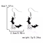 Halloween Bat Drop Earrings