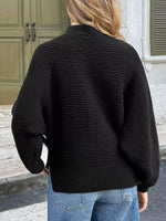 Zigzag Pattern Mock Neck Sweater