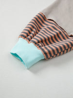 Striped Colorblock Patchwork Drop Shoulder Sweatshirt