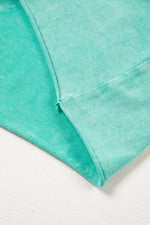 Mineral Washed Drawstring Elastic Waist Raw Cut Shorts