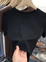 Crew Neck Short Sleeve T-Shirt - Ladyez