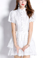 Lace Puff Sleeve Mini Dress