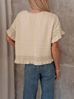 Lace Trimmed Knit Top