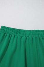 Frill Zip Front Puff Sleeve Top and Skort Set