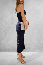 Slit Tube Midi Dress - Ladyez