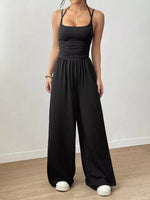 Spaghetti Strap Wide Leg Jumpsuit