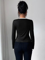 Contrast Trim Cardigan & Tank Top Set