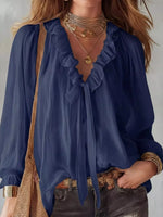 Ruffle Long Sleeve Blouse