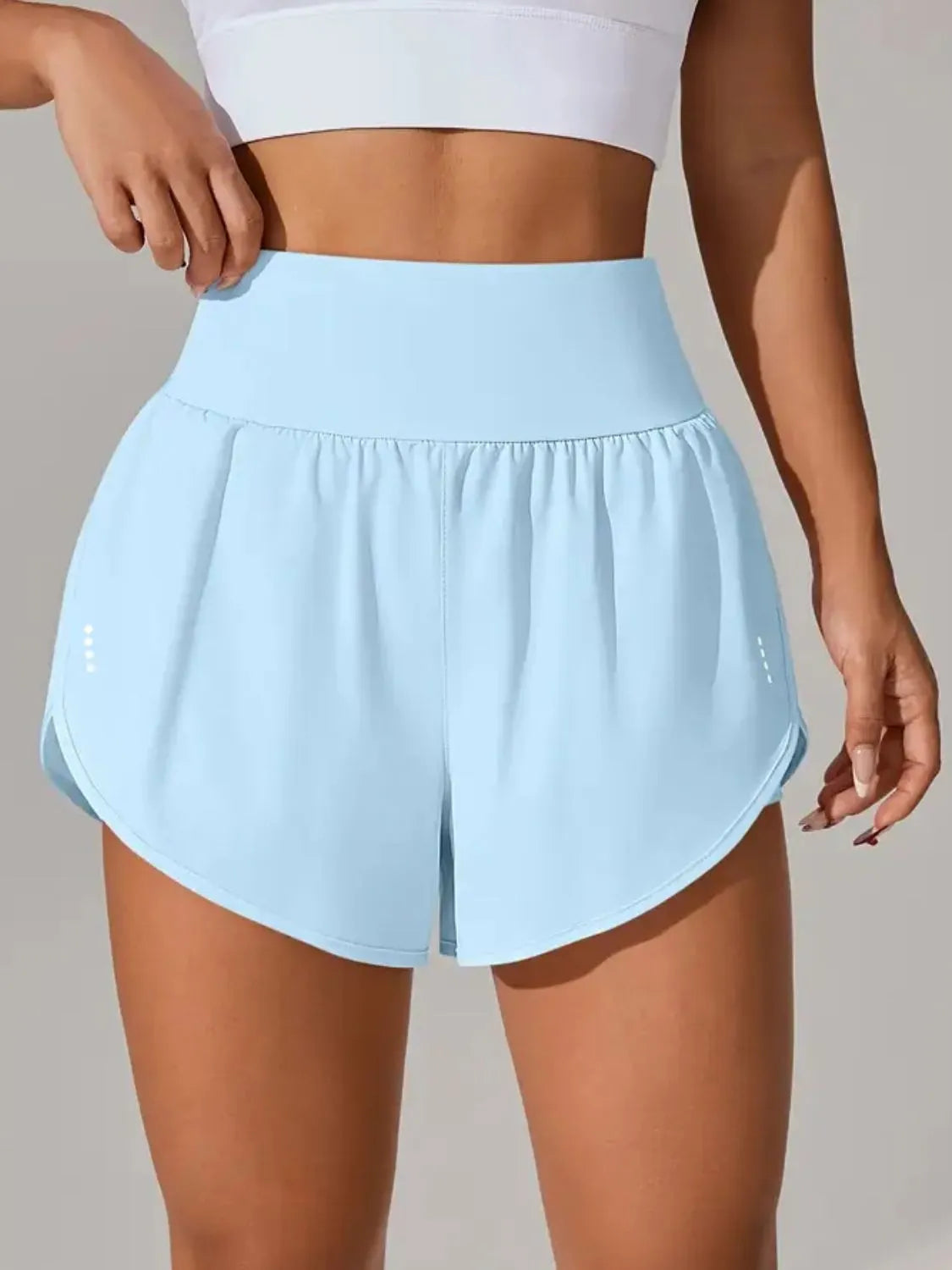 Pocketed High Waist Active Shorts - Ladyez