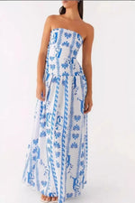 Strapless Ruched Maxi Dress
