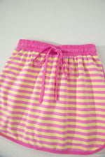 Striped Round Neck Tee and Shorts Casual Set