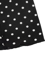 Polka Dot Lace Trimmed V-Neck Mini Dress