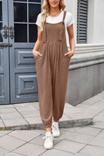 Lovelet Knotted Strap Overalls with Pockets - Ladyez
