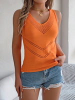 Eyelet V-Neck Tank