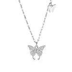 925 Sterling Silver Zircon Butterfly Necklace