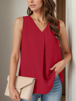 Full Size Ruched V-Neck Tank
