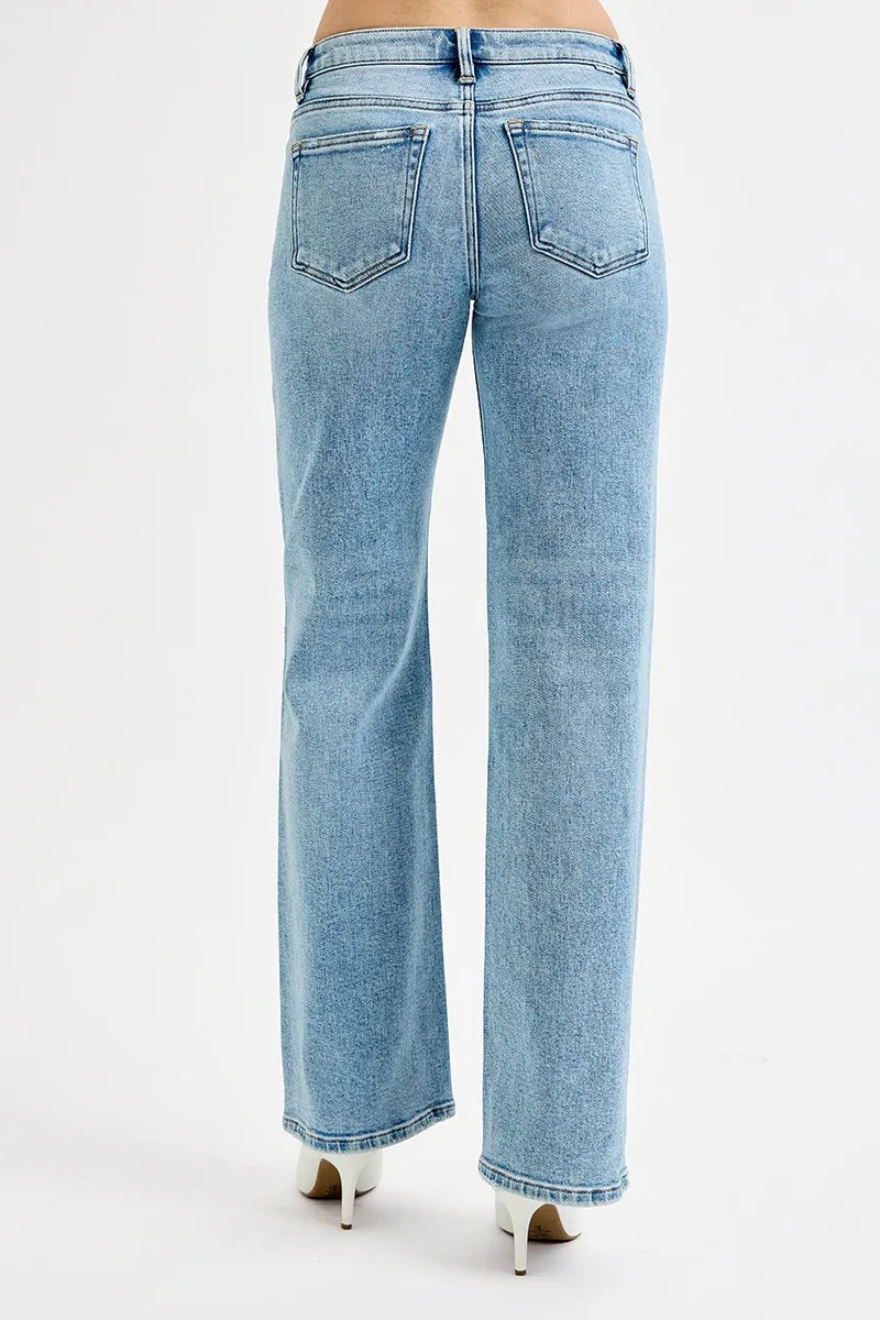 RISEN Full Size Low Rise Ankle Boyfriend Distressed Jeans Plus Size - Ladyez