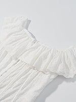 Lace Up Back Eyelet Ruffle Trim Tank