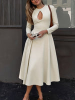 Keyhole Long Sleeve Midi Dress