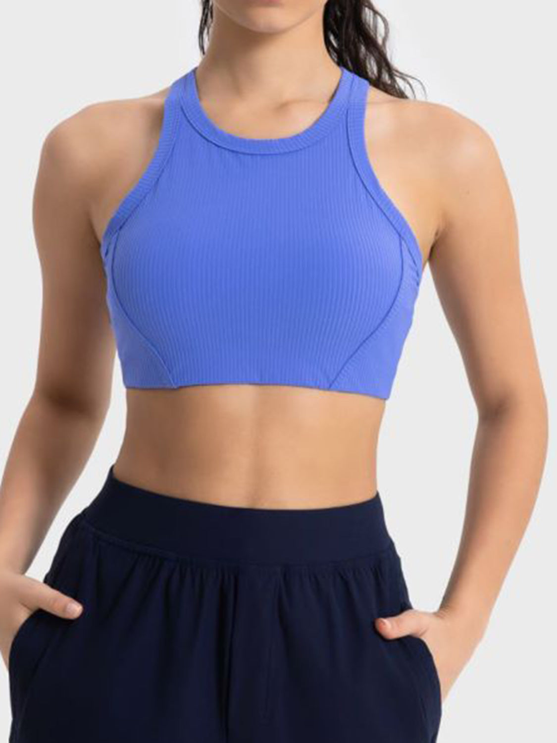 Millennia Wide Strap Cropped Sport Tank - Ladyez