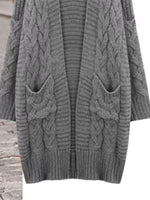 Full Size Chunky Knit Open Front Cardigan Plus Size