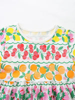Children's Fruit Print Tiered Dress