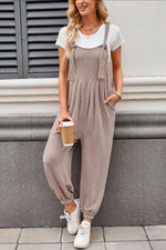 Lovelet Knotted Strap Overalls with Pockets - Ladyez