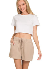 Zenana Fleece Long Sleeve Sweatshirts & Shorts Set