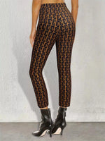 Geometric Pattern Slim-Fit Cropped Pants