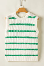 Striped Round Neck Sweater Vest
