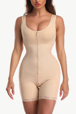 Full Size Zip-Up Lace Detail Shapewear - Ladyez