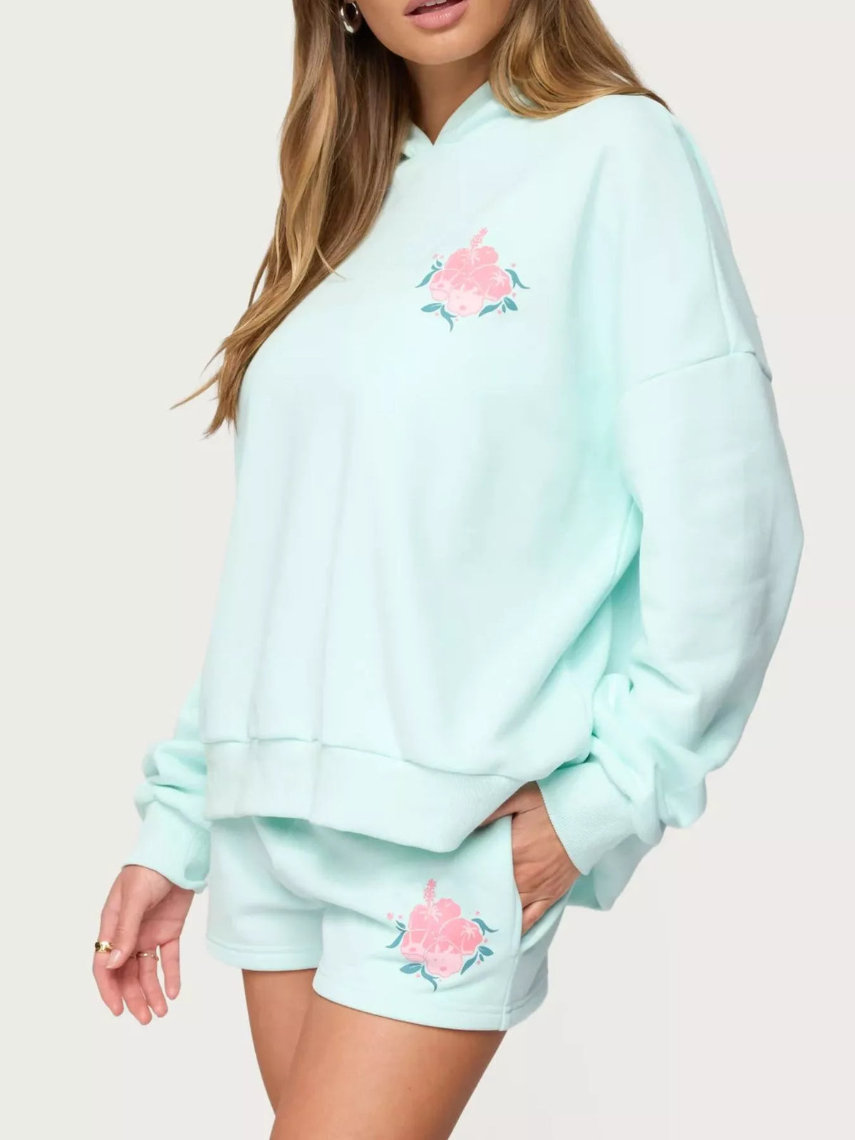 Drop Shoulder Graphic Hoodie with Kangaroo Pocket