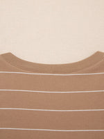 Stripe Short Sleeve Side Slit Maxi T Shirt Dress