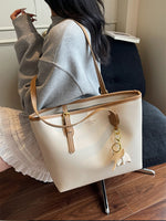 Contrast Leather Shoulder Bag