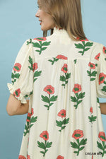 Umgee Floral Print Babydoll Dress