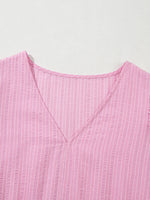 Striped Puff Sleeve V-Neck Maxi Dress - Ladyez